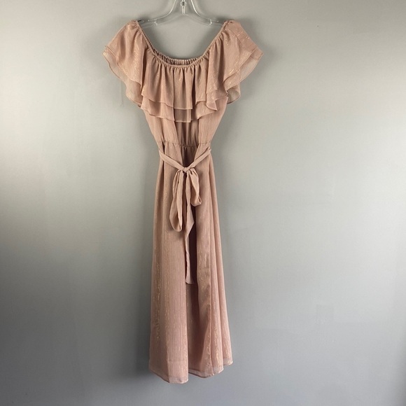 NWT Show Me Your Mumu Rosie Mauve Ruffle Dress Size Large - Picture 3 of 14